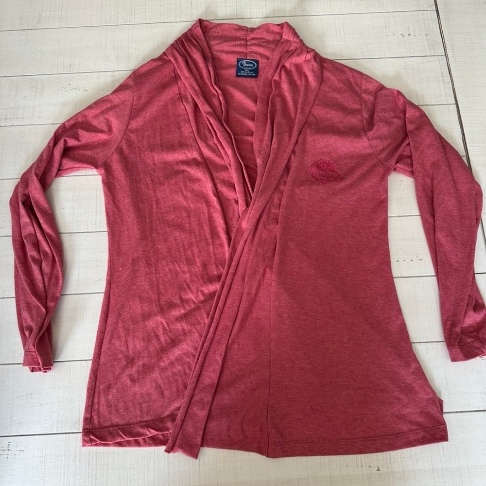 Pink Open Front Cardigan Sweater